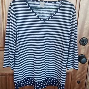 Chico's Zenergy striped and polka dotted top